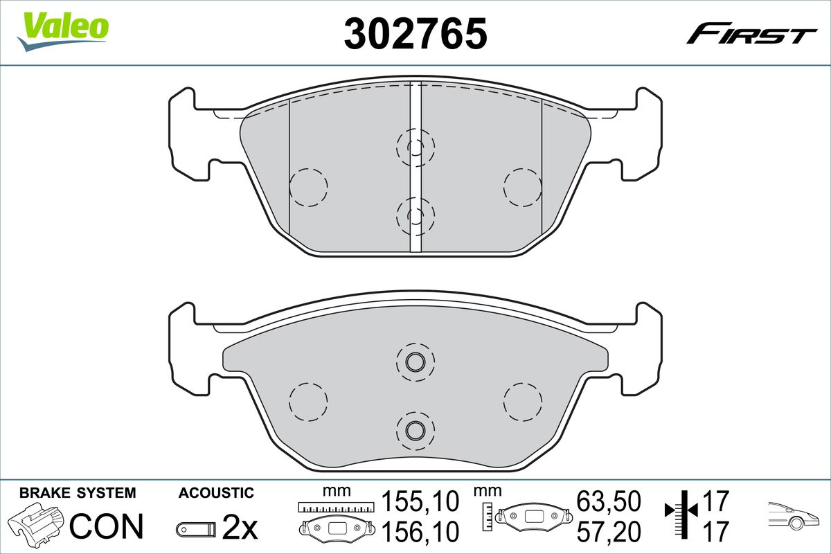 Set placute frana,frana disc 302765 VALEO